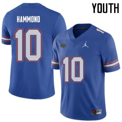 Youth Florida Gators #10 Josh Hammond NCAA Jordan Brand Royal Authentic Stitched College Football Jersey SDA6762IK